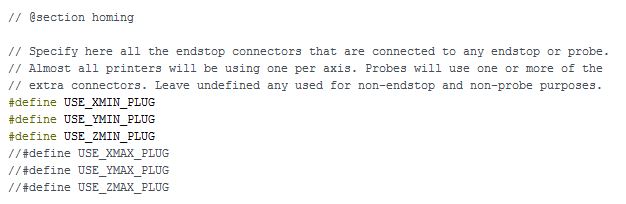 Marlin - homing endstops