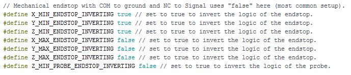 Marlin - inverting endstops