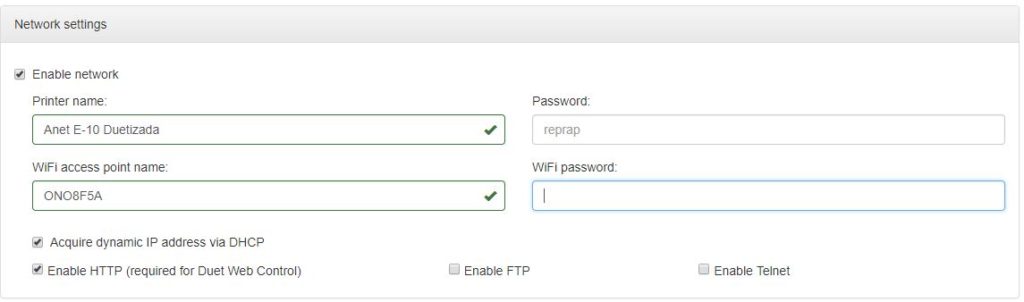 Network - Duet WiFi