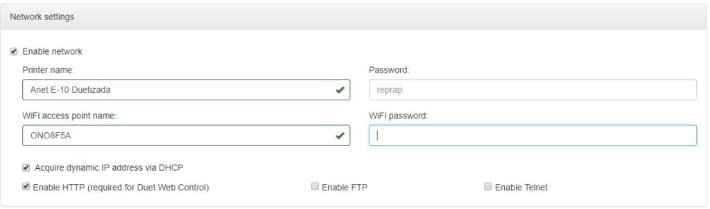 Network - Duet WiFi